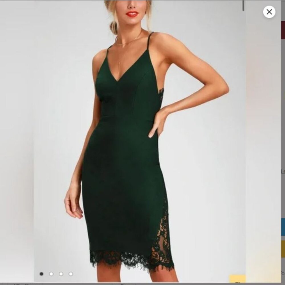 Lulus Only Want You Forest Green Lace